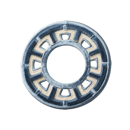 Heliara Velvet Rosette by Samuel & Sons in Porcelain Blue