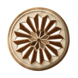 Tracery Velvet Rosette by Samuel & Sons in Latte
