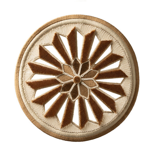 Tracery Velvet Rosette by Samuel & Sons in Latte