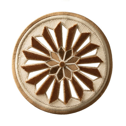 Tracery Velvet Rosette by Samuel & Sons in Latte