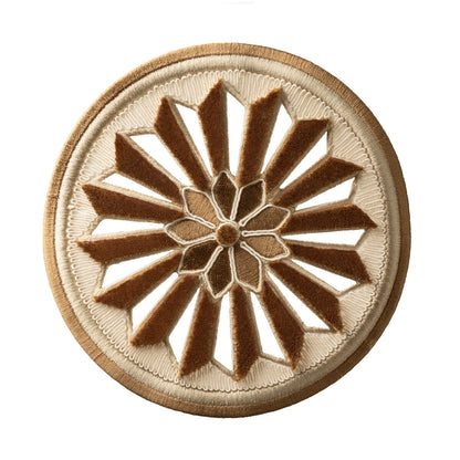 Tracery Velvet Rosette by Samuel & Sons in Latte