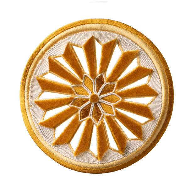 Tracery Velvet Rosette by Samuel & Sons in Finch