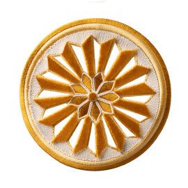 Tracery Velvet Rosette by Samuel & Sons in Finch