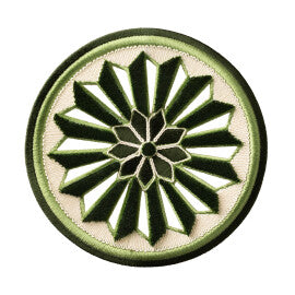 Tracery Velvet Rosette by Samuel & Sons in Leaf