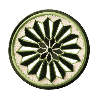 Tracery Velvet Rosette by Samuel & Sons in Leaf