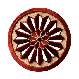 Tracery Velvet Rosette by Samuel & Sons in Ruby