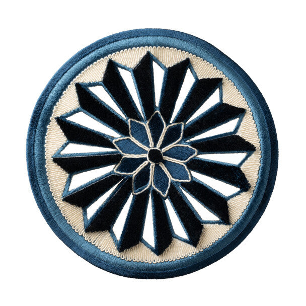 Tracery Velvet Rosette by Samuel & Sons in Sapphire