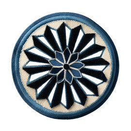 Tracery Velvet Rosette by Samuel & Sons in Sapphire