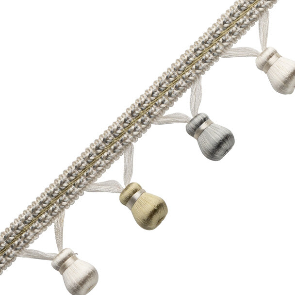 Katerina Beaded Fringe Trim by Samuel & Sons in Linden Mist