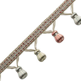 Katerina Beaded Fringe Trim by Samuel & Sons in Coral Bouquet