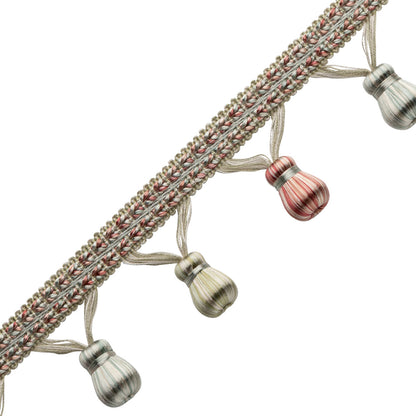 Katerina Beaded Fringe Trim by Samuel & Sons in Coral Bouquet