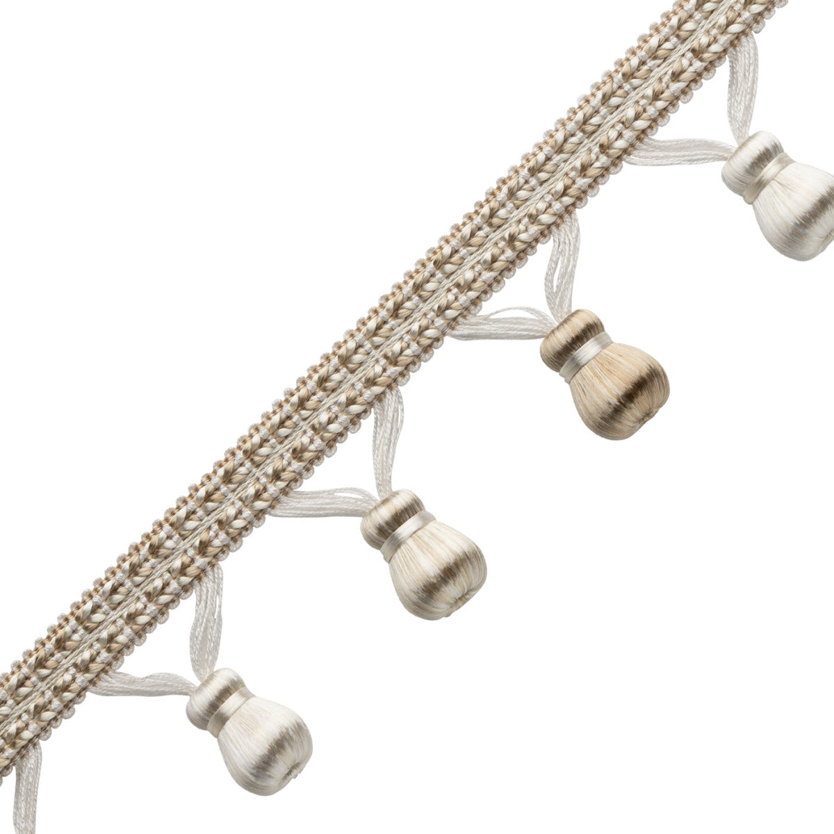 Katerina Beaded Fringe Trim by Samuel & Sons in Bisque