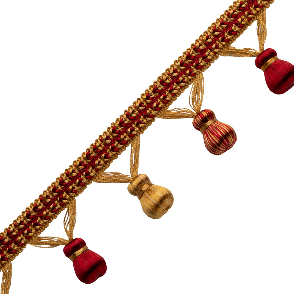 Katerina Beaded Fringe Trim by Samuel & Sons in Gilded Vermillion