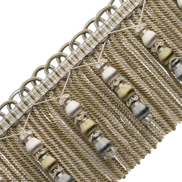 Katerina Beaded Bullion Fringe Trim by Samuel & Sons in Linden Mist