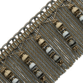Katerina Beaded Bullion Fringe Trim by Samuel & Sons in Verdigris
