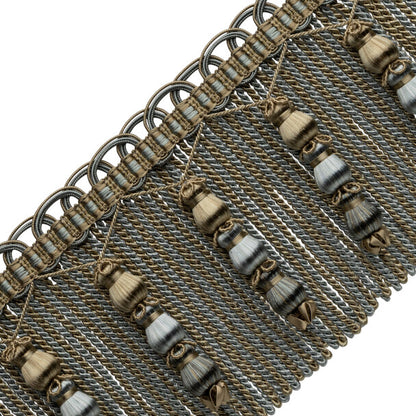 Katerina Beaded Bullion Fringe Trim by Samuel & Sons in Verdigris