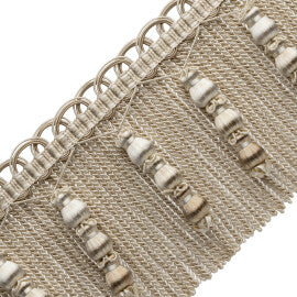 Katerina Beaded Bullion Fringe Trim by Samuel & Sons in Bisque