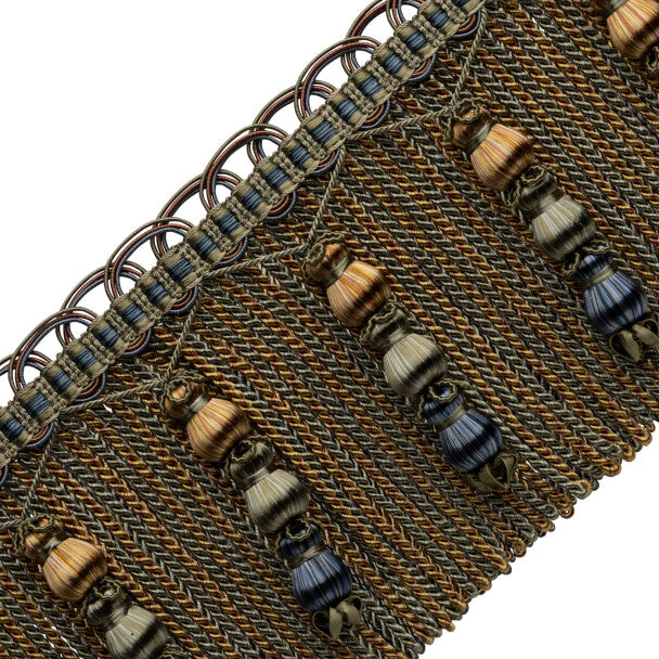 Katerina Beaded Bullion Fringe Trim by Samuel & Sons in Fresco