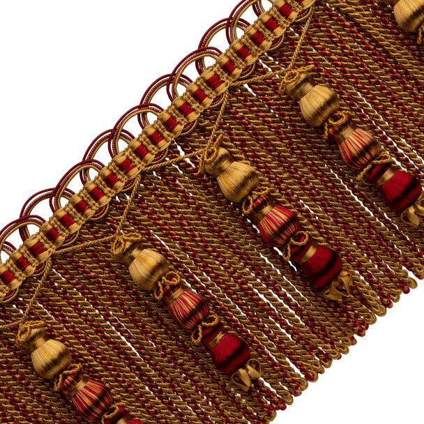 Katerina Beaded Bullion Fringe Trim by Samuel & Sons in Gilded Vermillion