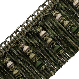 Katerina Beaded Bullion Fringe Trim by Samuel & Sons in Elm