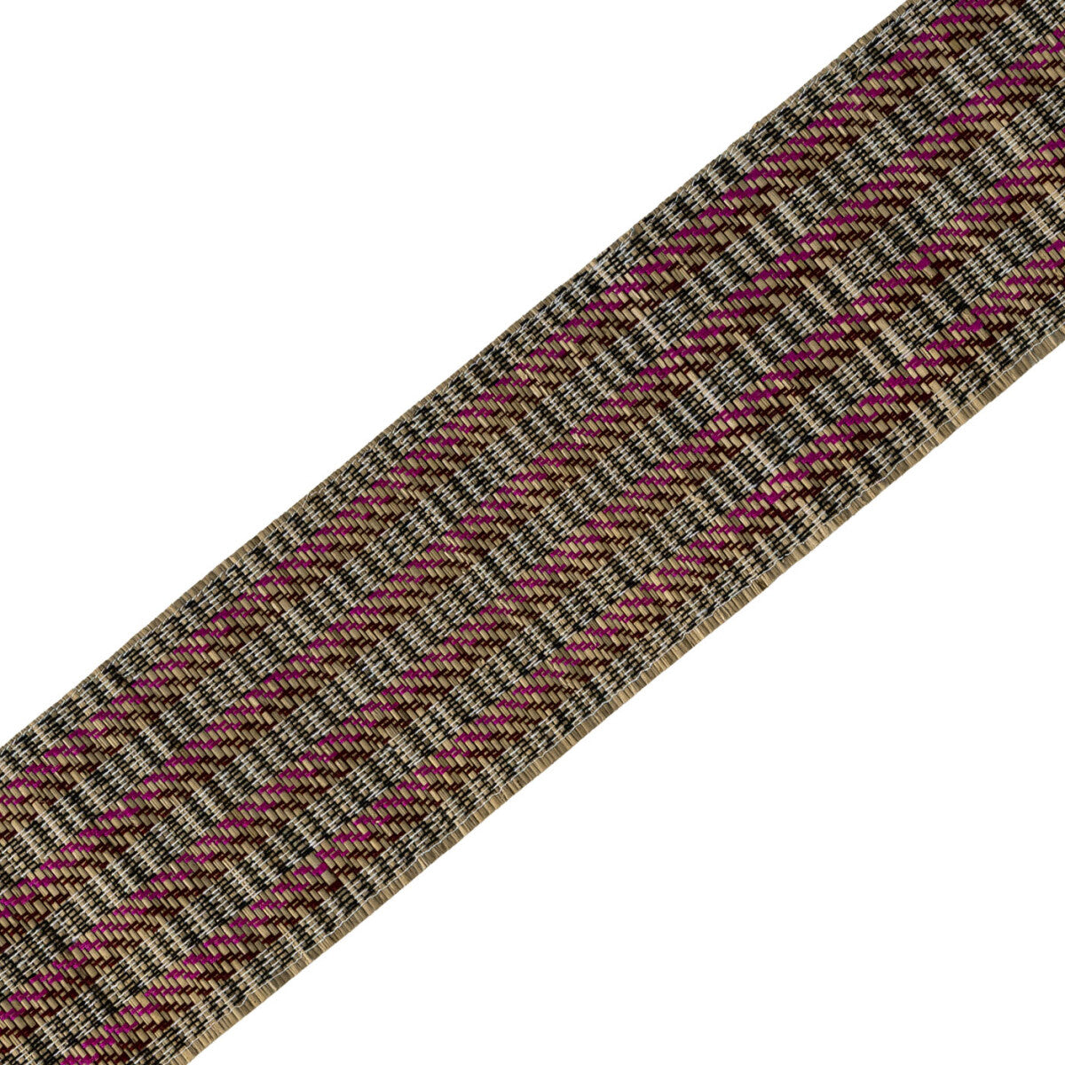 Palmera Striped Border Trim by Samuel & Sons in Fuchsia