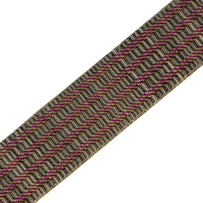 Palmera Striped Border Trim by Samuel & Sons in Fuchsia
