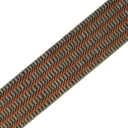 Palmera Striped Border Trim by Samuel & Sons in Tangerine