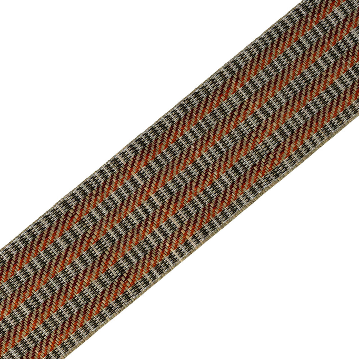 Palmera Striped Border Trim by Samuel & Sons in Tangerine