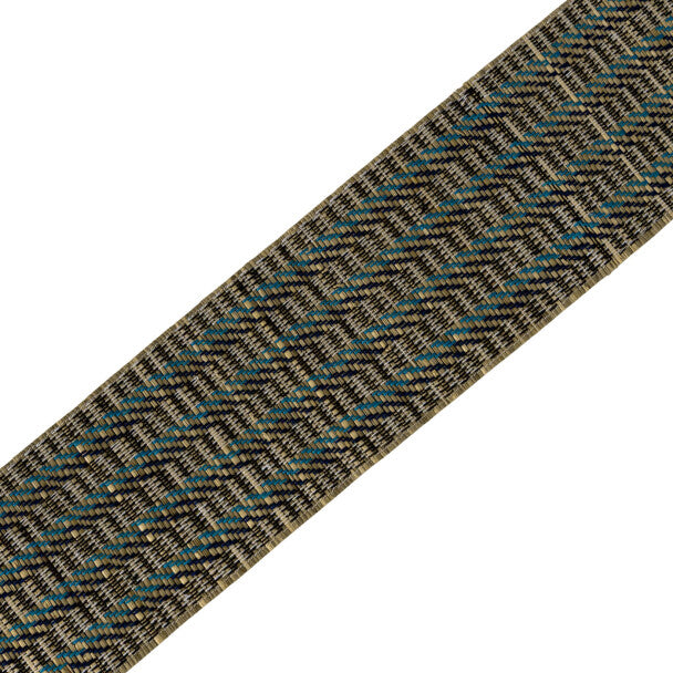 Palmera Striped Border Trim by Samuel & Sons in Saltwater Sky
