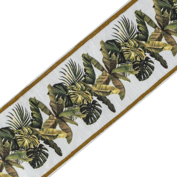 Verdant Palm Border Trim by Samuel & Sons in Rainforest Green