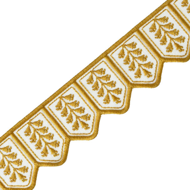 Tropic Embroidered Border Trim by Samuel & Sons in Sunlit Citrus