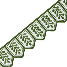 Tropic Embroidered Border Trim by Samuel & Sons in Jungle Green