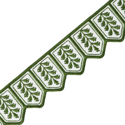 Tropic Embroidered Border Trim by Samuel & Sons in Jungle Green