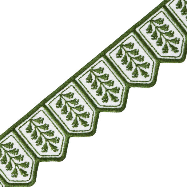 Tropic Embroidered Border Trim by Samuel & Sons in Jungle Green