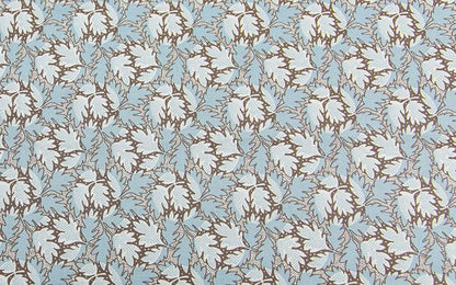 Feuilles Fabric by Fleurons d'Hélène in Bleu Brun