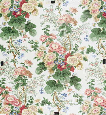 Hollyhock Hdb 7128 Fabric by Lee Jofa in White/Coral