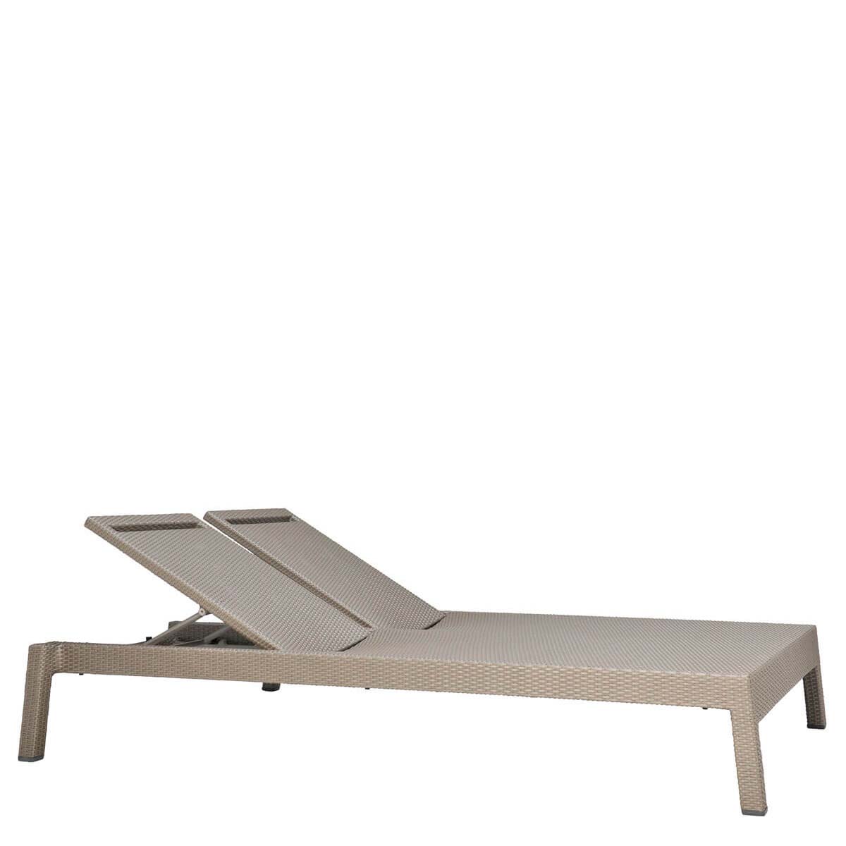 Niche Double Chaise Lounge by JANUS et Cie in Palladium Twill