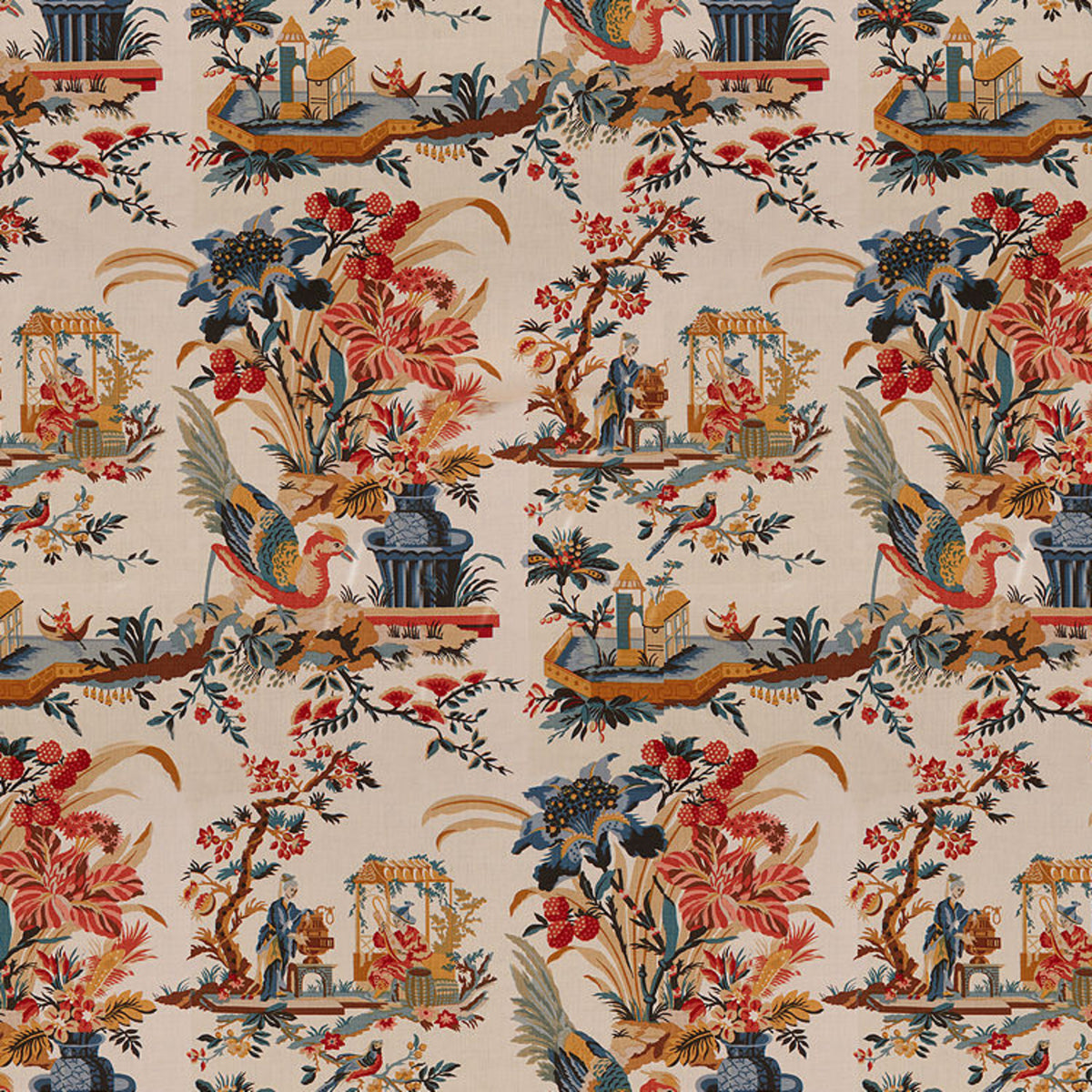 Le Lac Fabric by Brunschwig & Fils in Red/Blue