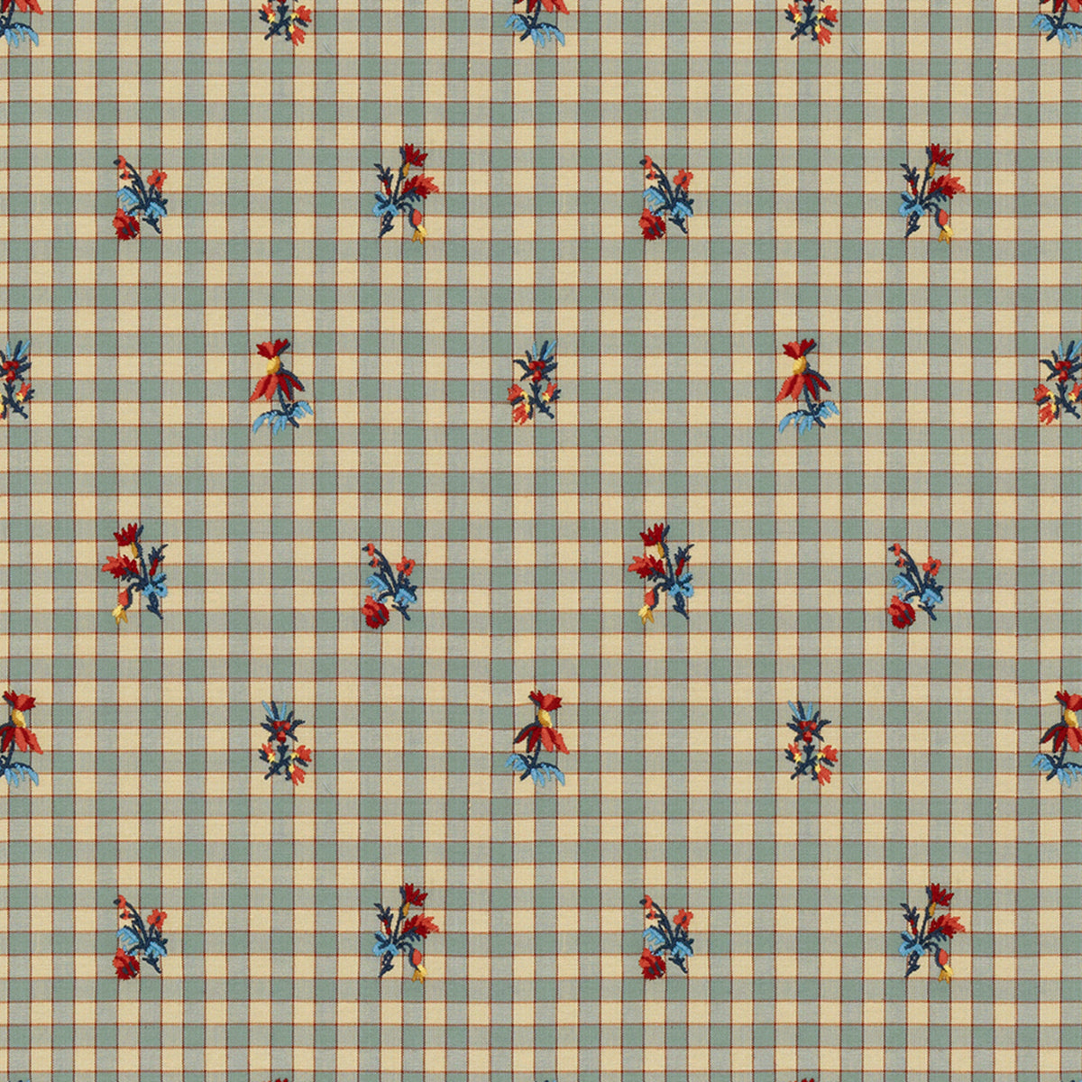 La Seyne Fleuri Fabric by Brunschwig & Fils in Stone Blue