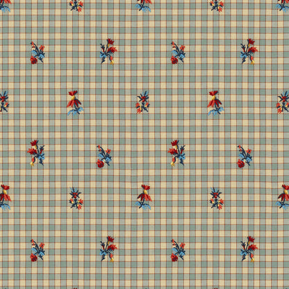La Seyne Fleuri Fabric by Brunschwig & Fils in Stone Blue