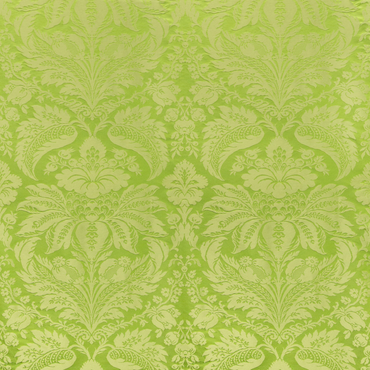Damask Pierre Fabric by Brunschwig & Fils in Green