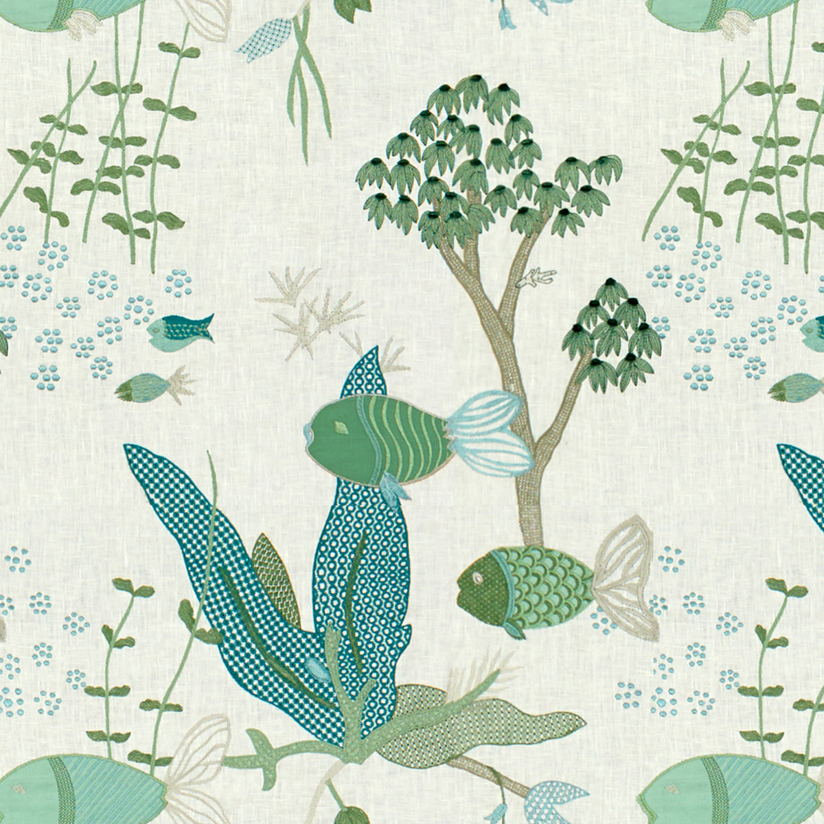 Lyford Cay Fabric by Brunschwig & Fils in Seafoam