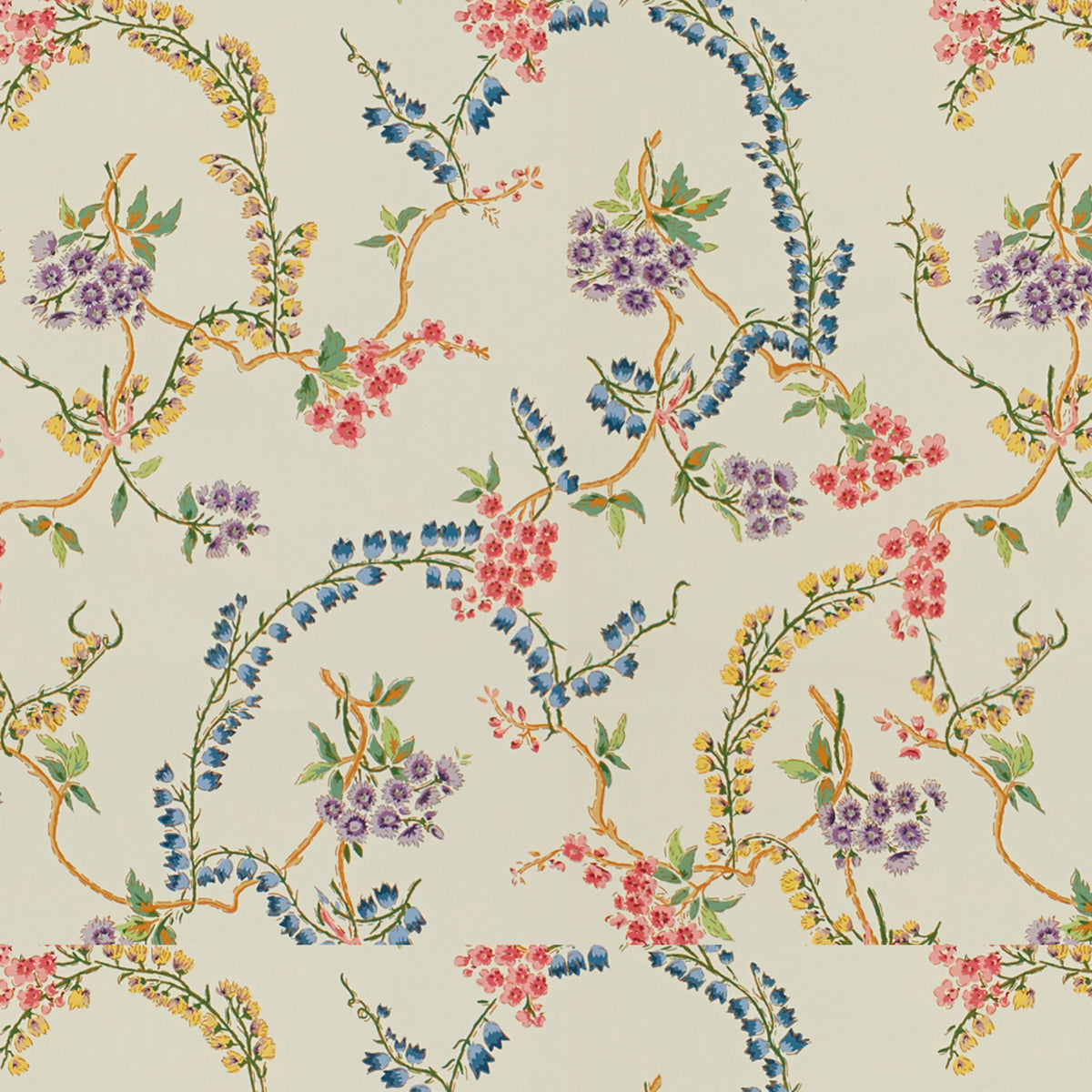 Les Glycines Fabric by Brunschwig & Fils in Blanc