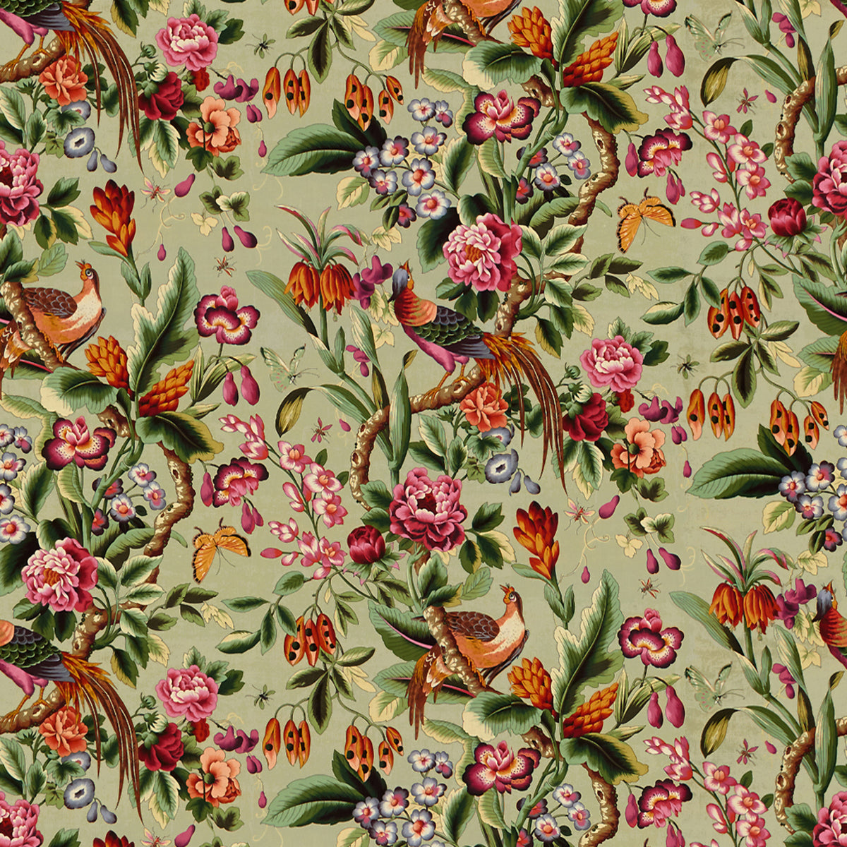 Pheasans Fabric by Brunschwig & Fils in Sable