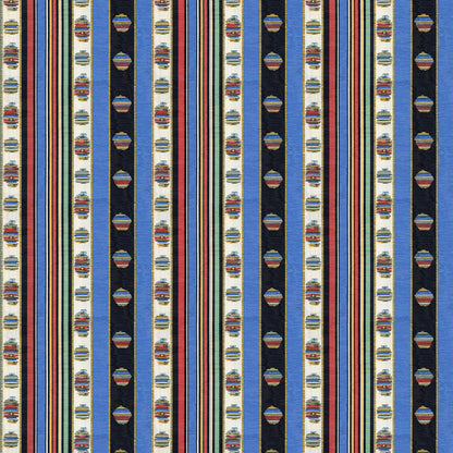 Rayure Moire Fabric by Brunschwig & Fils in Bleu