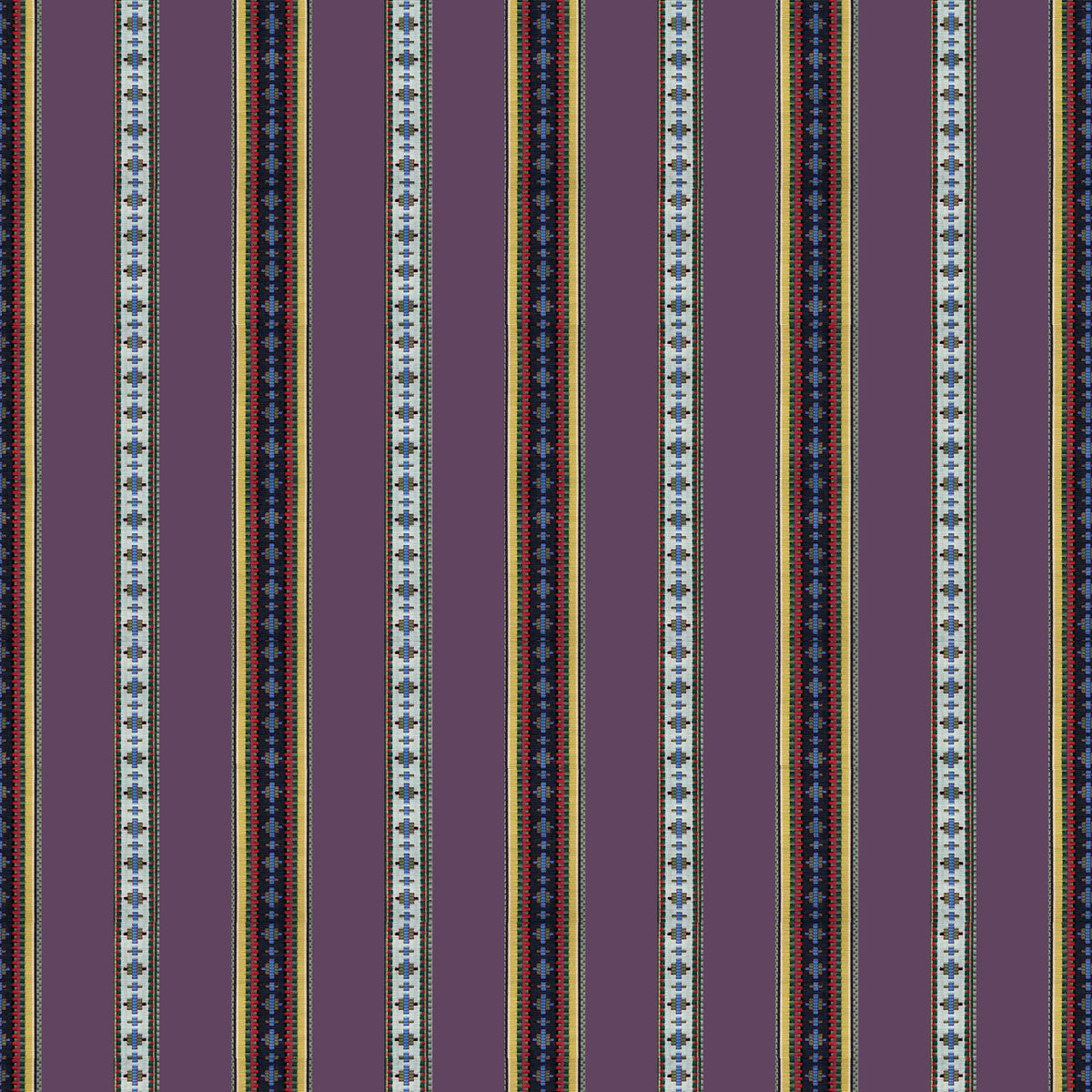 Rayure Broderie Fabric by Brunschwig & Fils in Aubergine
