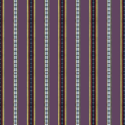 Rayure Broderie Fabric by Brunschwig & Fils in Aubergine