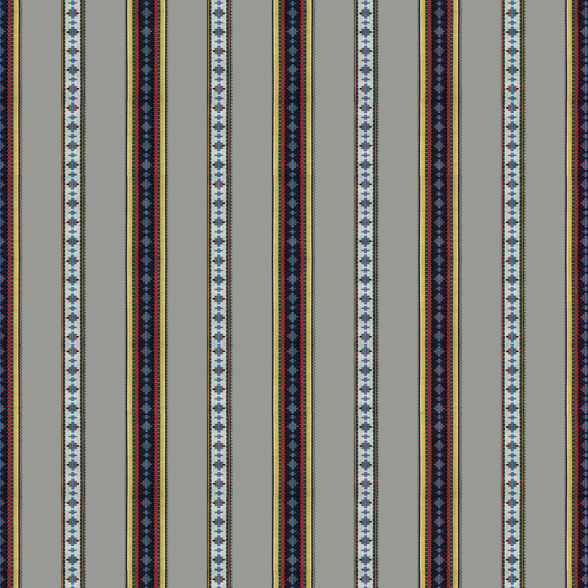 Rayure Broderie Fabric by Brunschwig & Fils in Gris