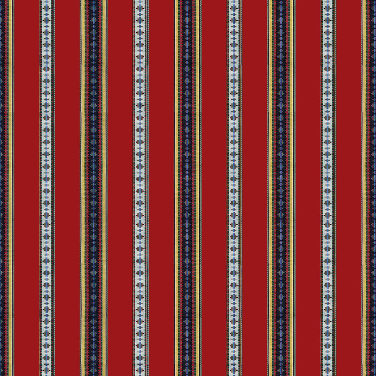 Rayure Broderie Fabric by Brunschwig & Fils in Red