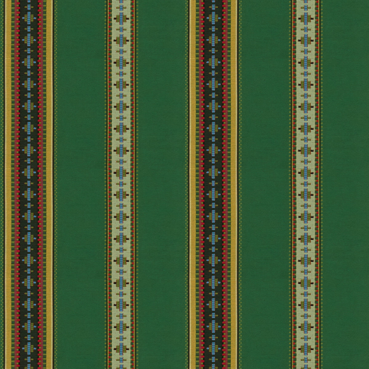 Rayure Broderie Fabric by Brunschwig & Fils in Vert